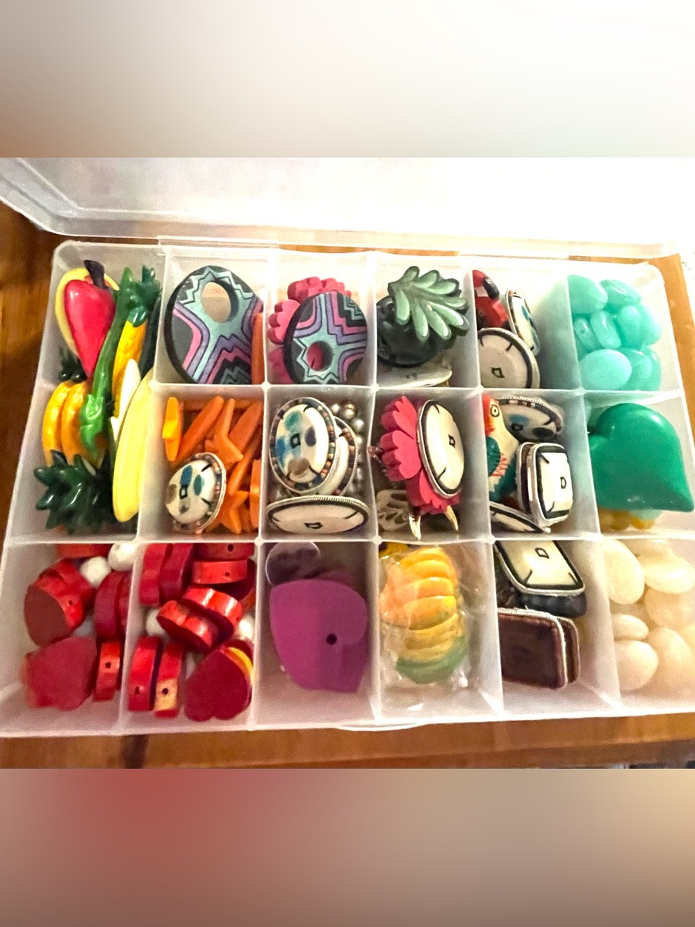 Box with Beads, Brooches, Craft Items